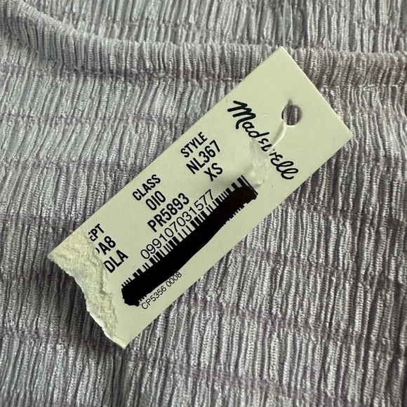 Madewell Shirred Crewneck Crop Top in Dusty Lavender Size XS - Picture 4 of 8